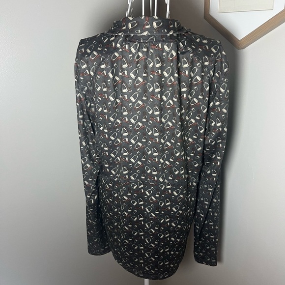 Dover Saddlery Ladies' Cascade Tech Print Quarter-Zip Top Tossed Stirrups XL - Picture 5 of 8